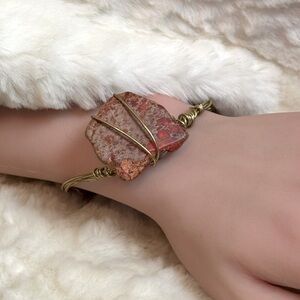 Artisan-made Red Jasper Wire Bracelet